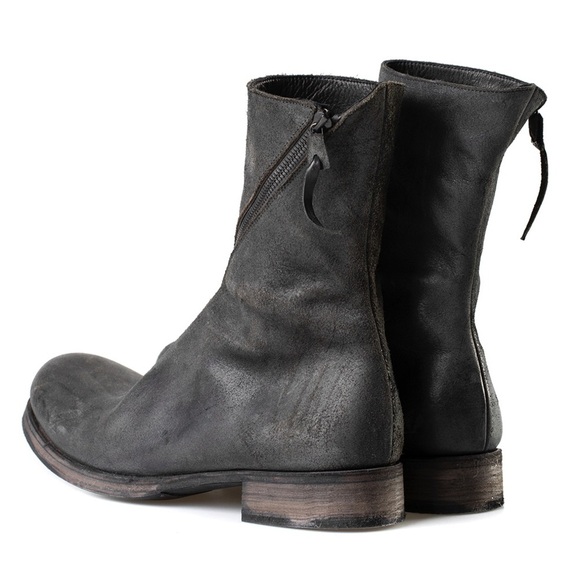 MA+ Maurizio Amadei Spiral Side Zip Boot S1G3Z Black Distressed Leather 8.5-9 39 - Picture 9 of 15